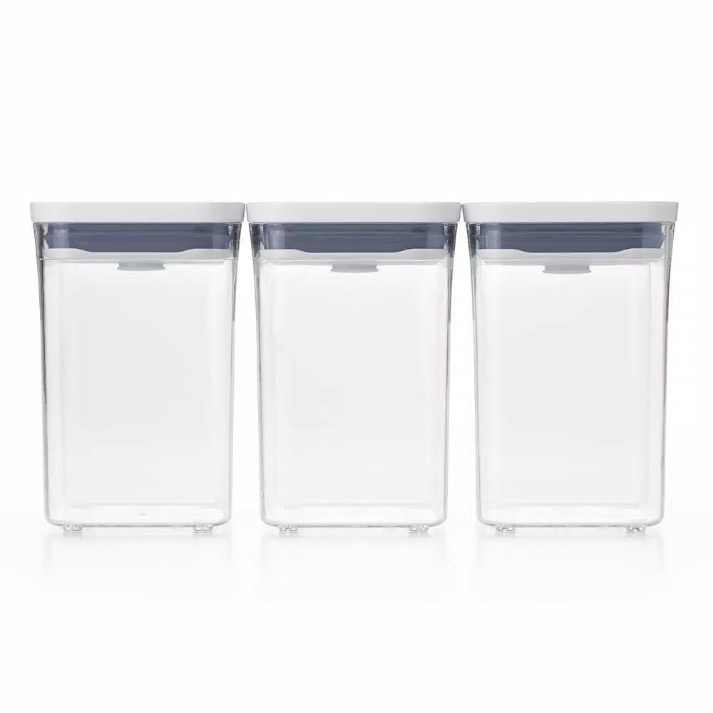 OXO Good Grips 3-Piece POP Container Set, 1.1 Qt Small Square Airtight Food Storage