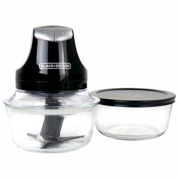 Black+Decker 2-Speed Food Chopper with Two 4-Cup Glass Bowls thumbnail 3