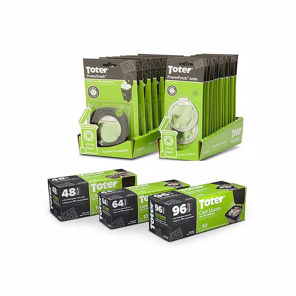 Toter PowerFresh Trash Can Odor Eliminator - Citrus Scent Refillable Unit