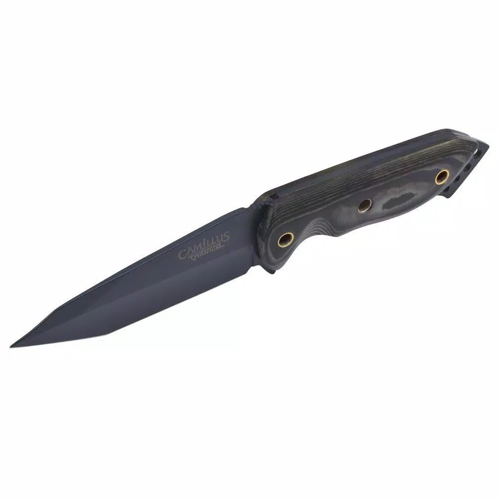 Camillus 7.75 in. Tanto Fixed Blade Knife with Carbonitride Titanium Coating and Micarta Handle