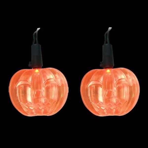 Brite Star 10-Light Orange LED Pumpkin Halloween String Lights, Battery Operated (Set of 2)