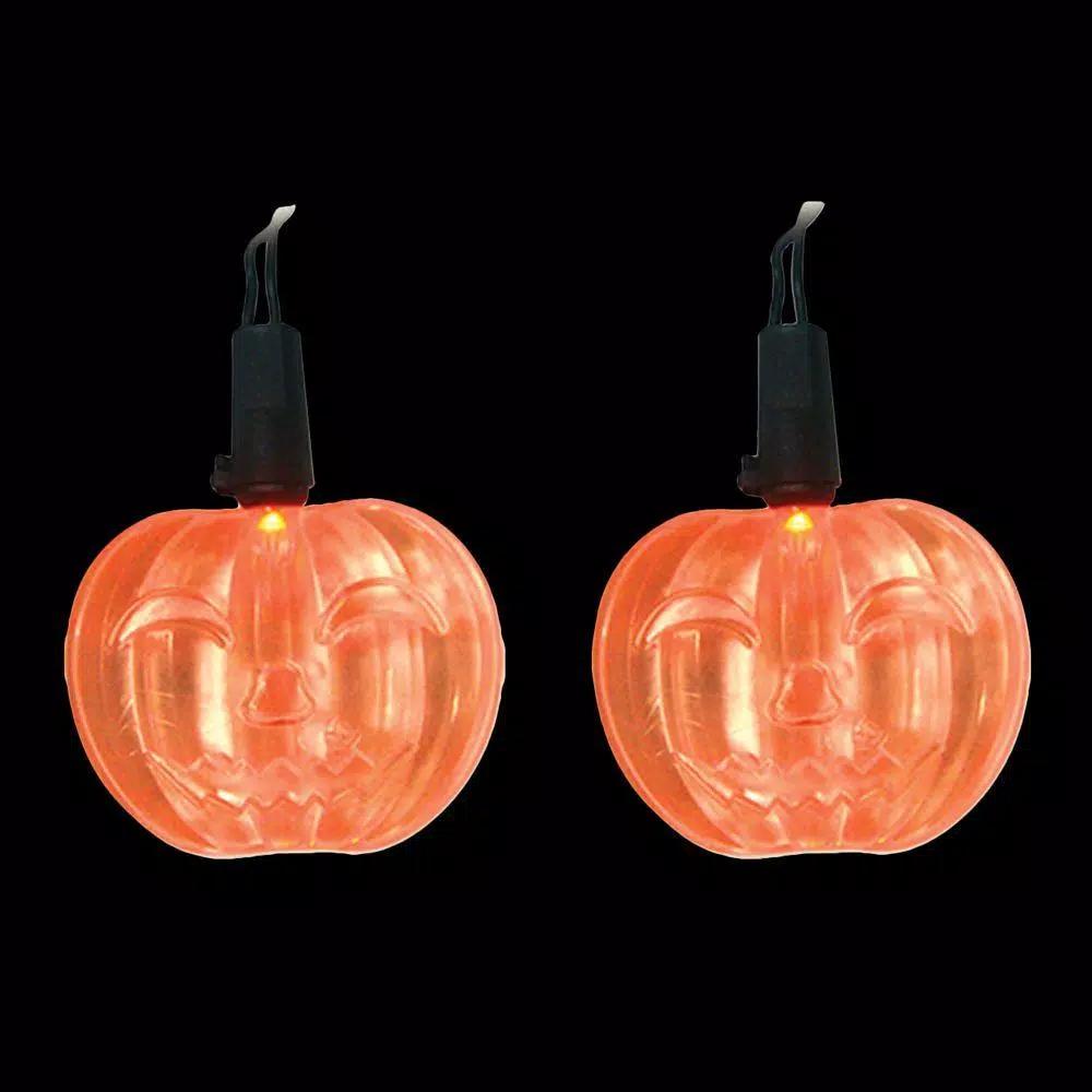 Brite Star 10-Light Orange LED Pumpkin Halloween String Lights, Battery Operated (Set of 2)