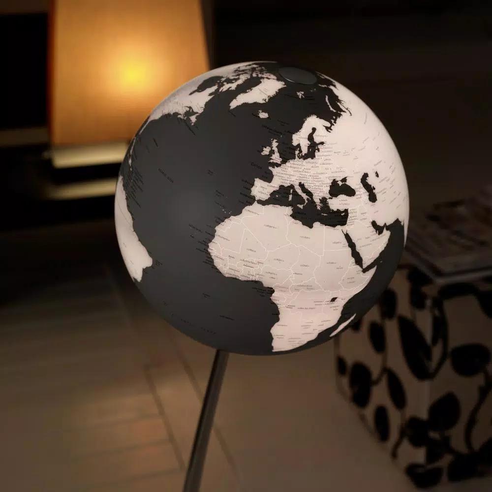 Waypoint Geographic 43 in. Stem Reflection Illuminated Floor Standing Globe with Chromed Steel Stand