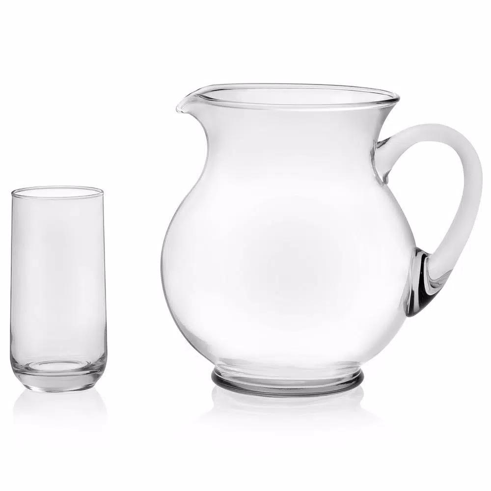 Libbey Acapulco 5-Piece Hand-Blown Glass Pitcher and Drinking Glass Entertaining Set