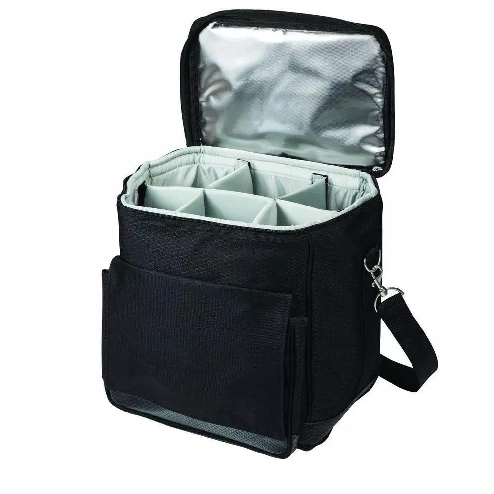 Picnic Time Cellar 6-Bottle Wine Tote and Insulated Rolling Cooler with Trolley