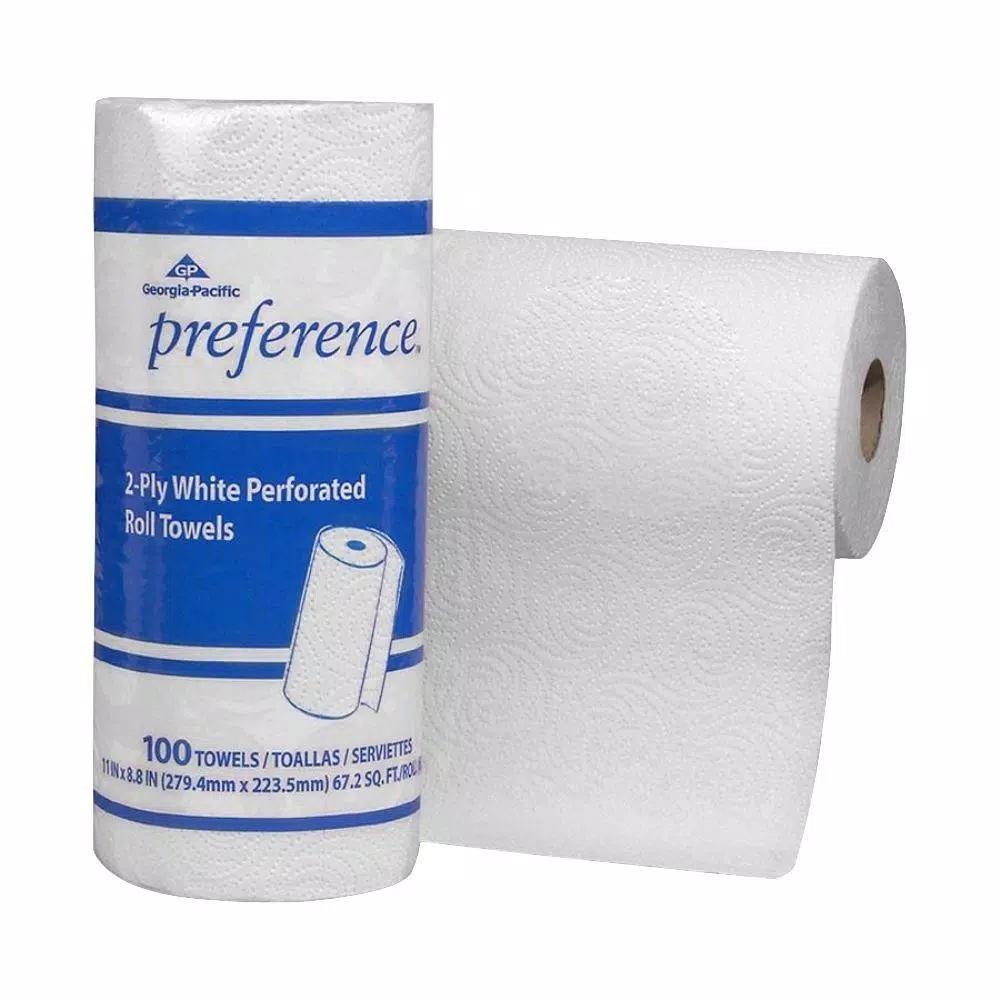 Georgia-Pacific Preference White Perforated 2-Ply Paper Towels on Roll, 100 Sheets