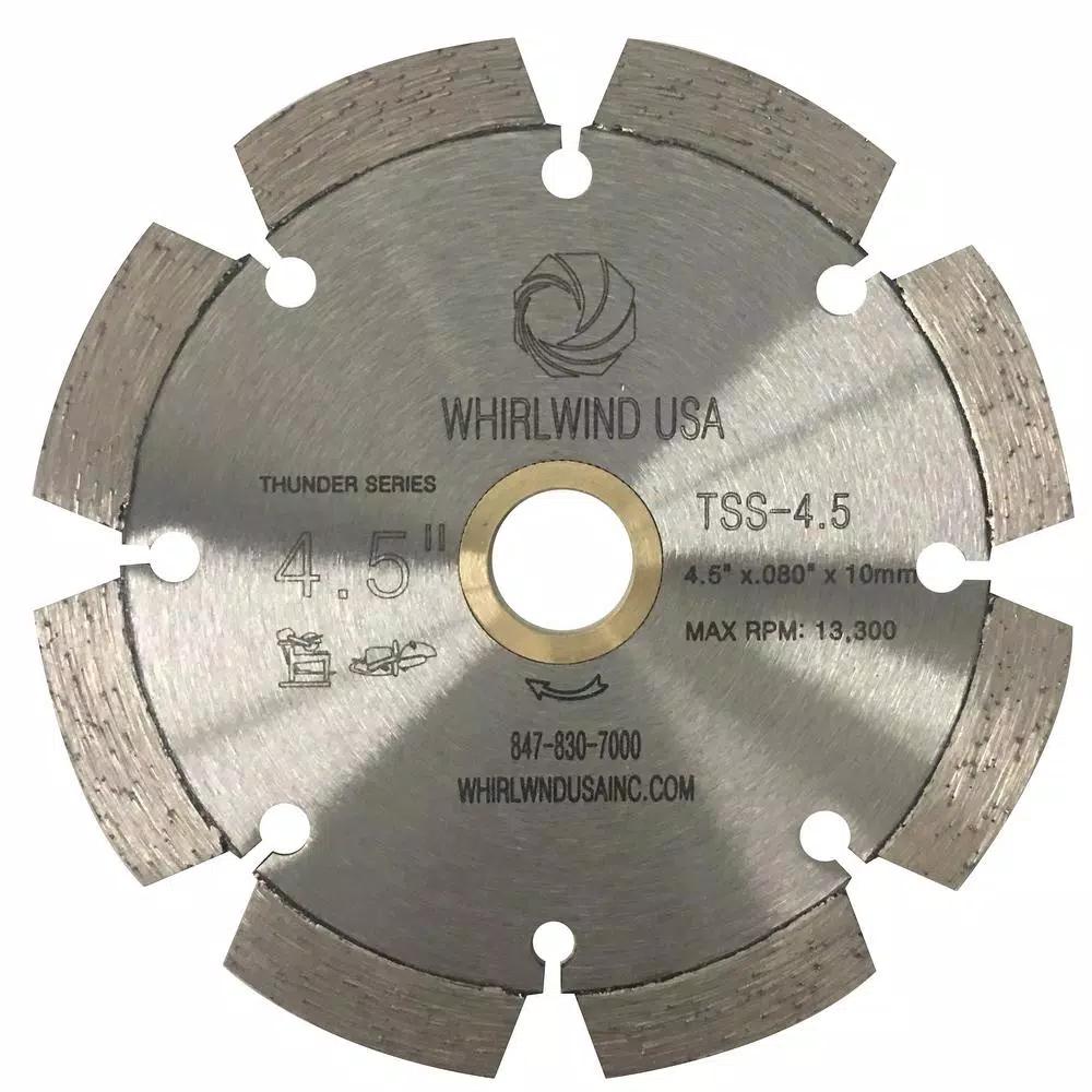Whirlwind USA 4.5 in. 8-Teeth Segmented Laser Welded Diamond Blade for Concrete, Stone, Brick, and Masonry