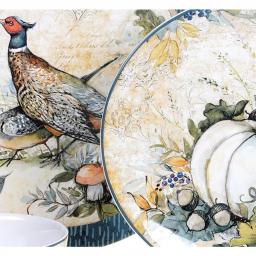 Certified International Harvest Gatherings 9 in. 2-Tier Earthenware Server thumbnail 2