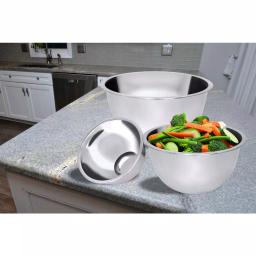 Unbranded 3-Piece Stainless Steel Mixing Bowl Set, 5.2 Qt, 3.25 Qt, 1.25 Qt thumbnail 7