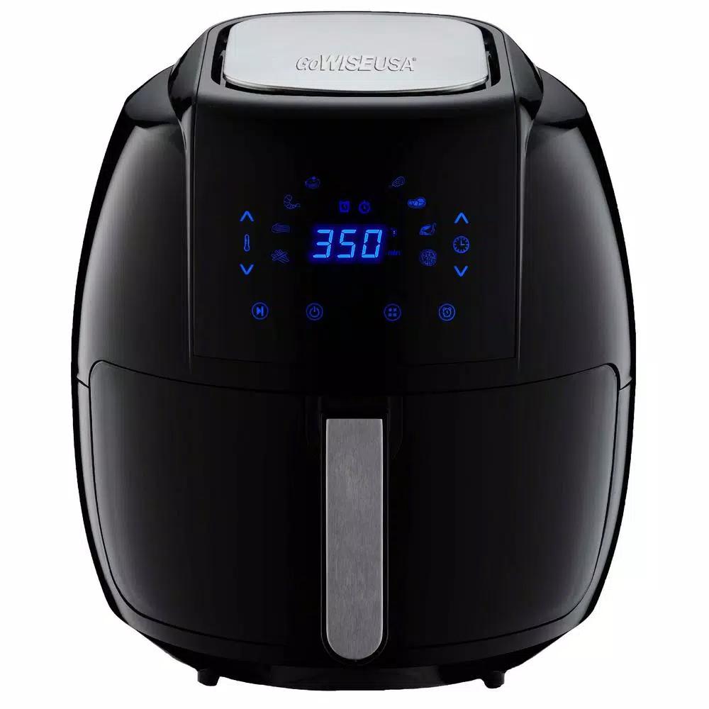 GoWISE USA 7.0 Qt. Black Electric Air Fryer with 8-in-1 Functionality and Recipe Book