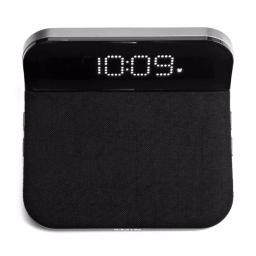 iHome Sleek Digital Alarm Clock with Qi Wireless Charging and USB Port, Designer Fabric Finish thumbnail 2