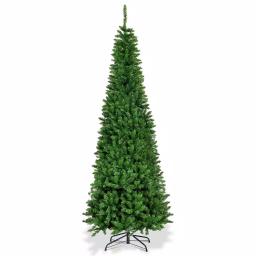 Costway 7.5 ft. Pre-Lit Slim Pencil Artificial Christmas Tree with 350 Multi-Color LED Lights thumbnail 2
