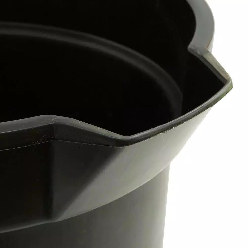 TAFCO PRODUCTS Tafco 3.5 Gal. Black Round Utility ECO Bucket, 14 Qt. Heavy-Duty Recycled Plastic Pail