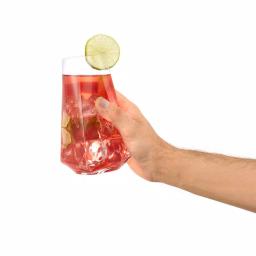 JoyJolt Infiniti 18 oz. Highball Glasses, Set of 4, Lead-Free Crystal Glassware thumbnail 2