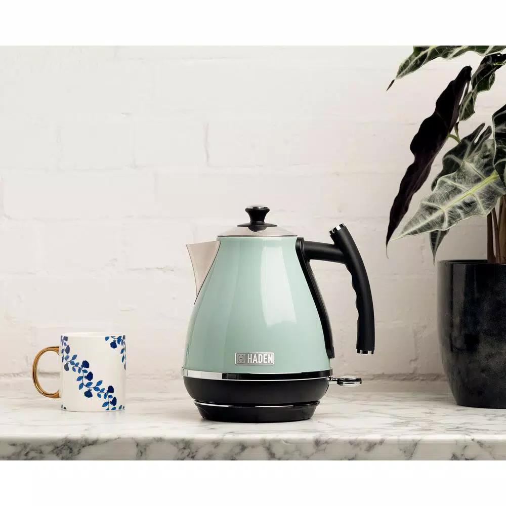 HADEN Cotswold 1.7L Electric Kettle, 7-Cup Stainless Steel with Auto Shut-Off, Sage Green