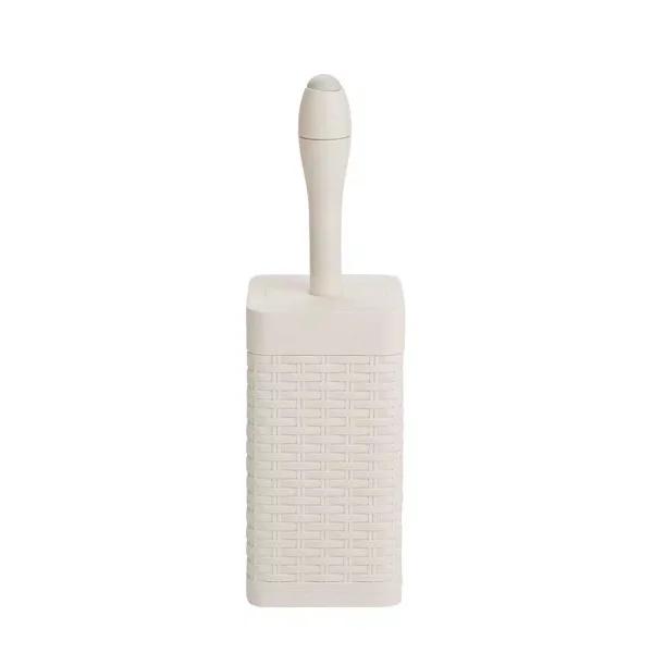 Mind Reader 12 in. Plastic Toilet Brush and Holder Set, Ivory