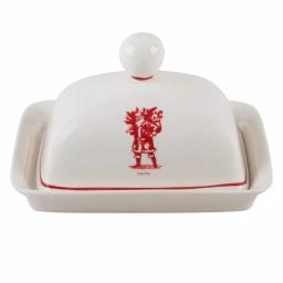 Molly Hatch 6.75 in. Santa Stoneware Butter Dish thumbnail 1