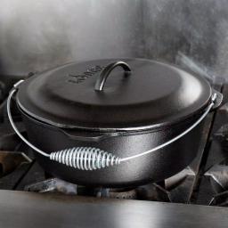 Lodge 7 Qt. Cast Iron Dutch Oven with Lid and Spiral Bail Handle thumbnail 9