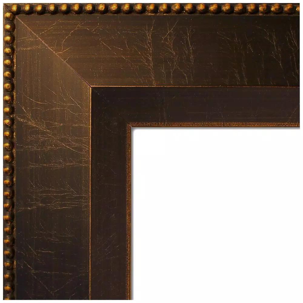 Amanti Art Signore 24 in. x 24 in. Square Wood Framed Beveled Edge Bathroom Vanity Mirror in Bronze