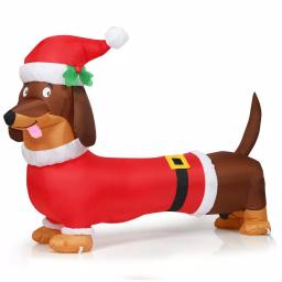 Costway 5 ft. Christmas Inflatable Dog with LED Lights and Waterproof Fan thumbnail 1