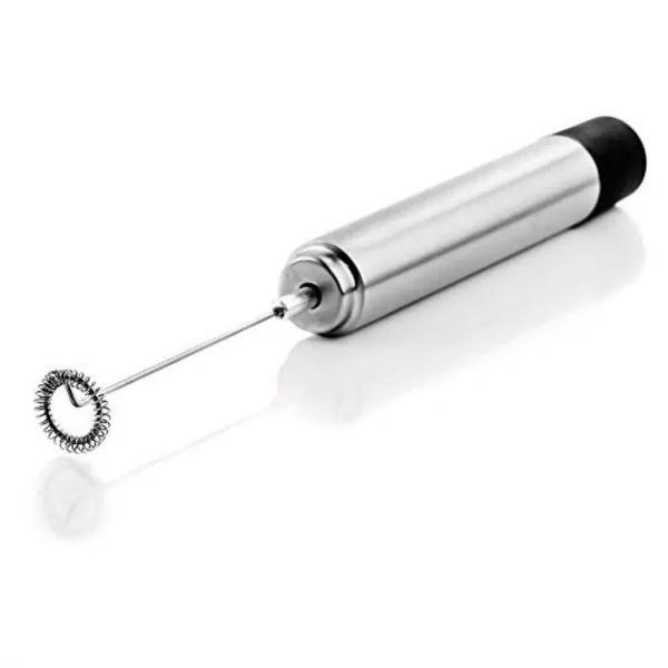 Ovente Stainless Steel Handheld Milk Frother and Electric Beverage Mixer, Silver