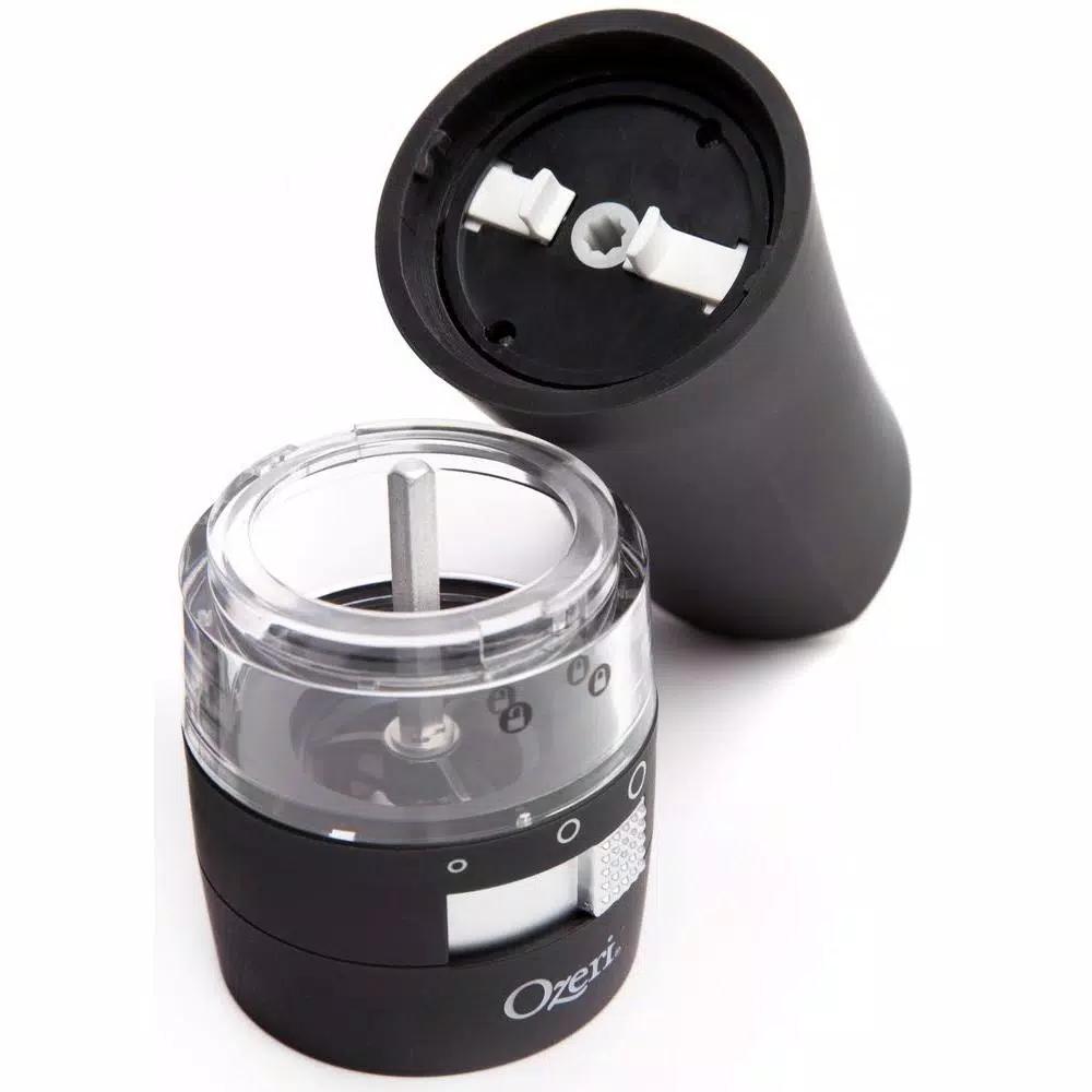 Ozeri Savore Soft Touch Electric Pepper Mill and Grinder, Adjustable Ceramic Mechanism, Black