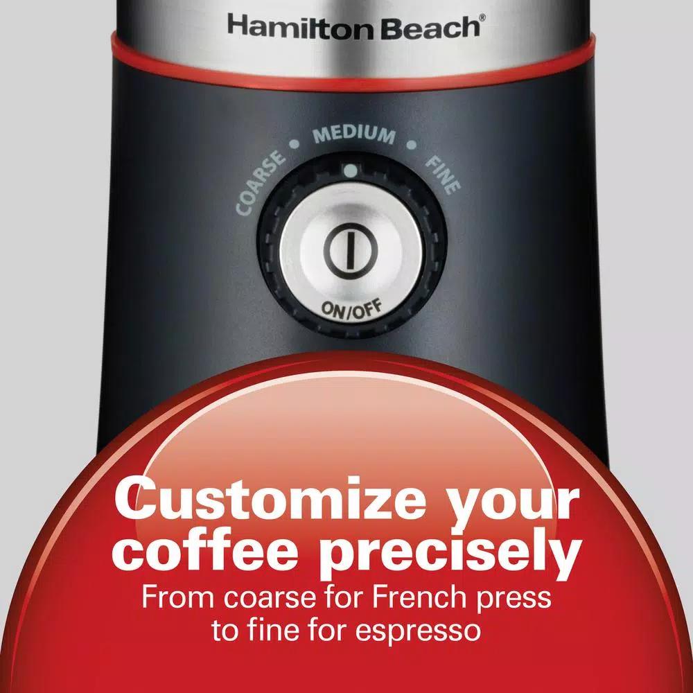 Hamilton Beach Custom Grind 5 oz. Black Blade Coffee Grinder, Electric with Removable Stainless Steel Chamber