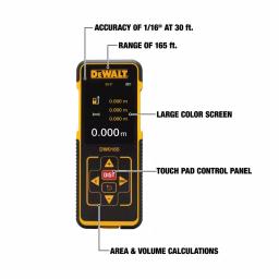 DEWALT 165 ft. Color Screen Laser Distance Measurer thumbnail 2