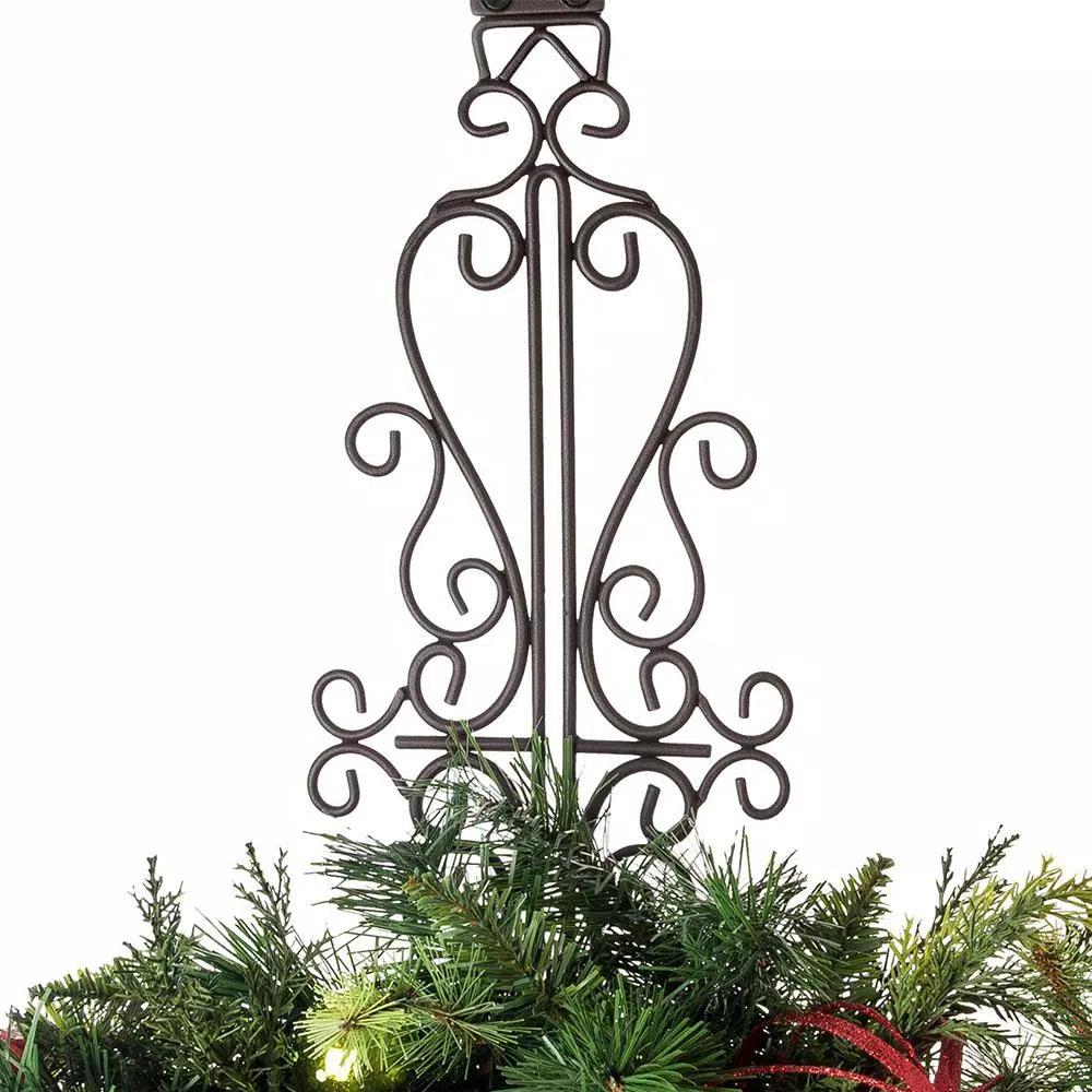Village Lighting Company Colonial Adjustable Wreath Hanger, Durable Wrought Iron Door Hook, Holds up to 20 lbs