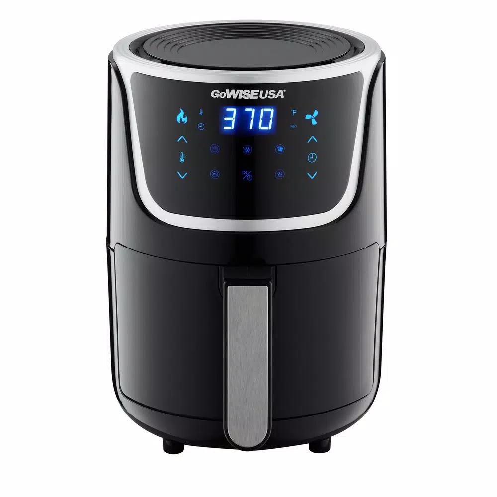 GoWISE USA 2 Qt. Mini Digital Air Fryer with Touchscreen, Black/Silver