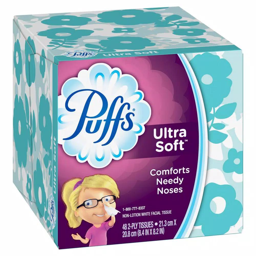 Puffs Ultra Soft Facial Tissues, Non-Lotion, 24 Case (56 Count per Box)