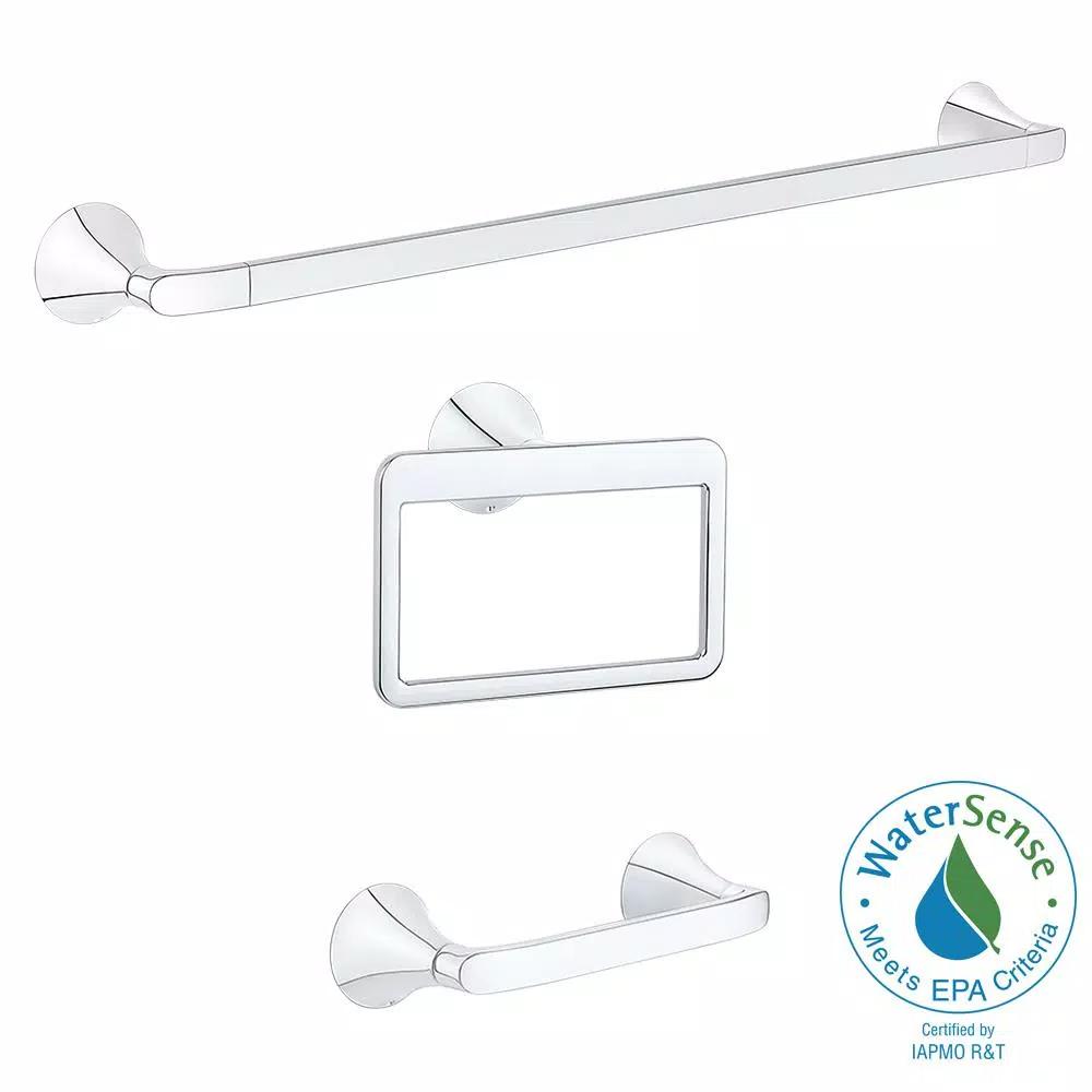Pfister Brea 3-Piece Bath Accessory Kit, Polished Chrome