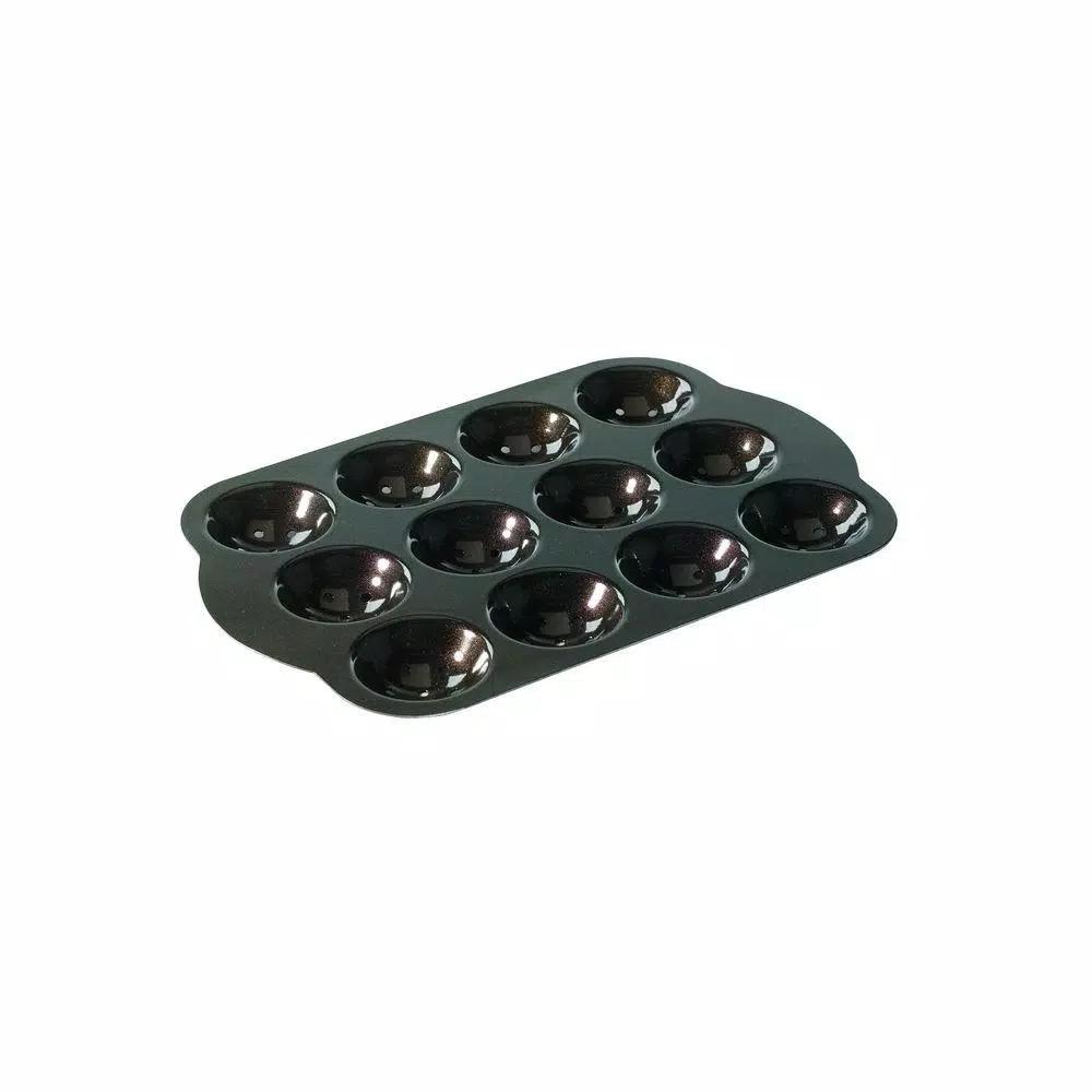 Nordic Ware 365 Grilling 10.25 in. Cast Aluminum Nonstick Meatball Griller, Black