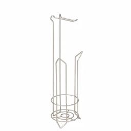 Bath Bliss Satin Nickel Toilet Paper Holder and Stand with Extra Roll Storage thumbnail 4