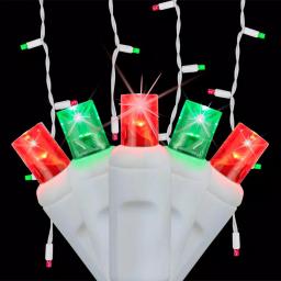 Wintergreen Lighting SoftTwinkle 7 ft. LED Red and Green Icicle Lights, 70 Lights thumbnail 1