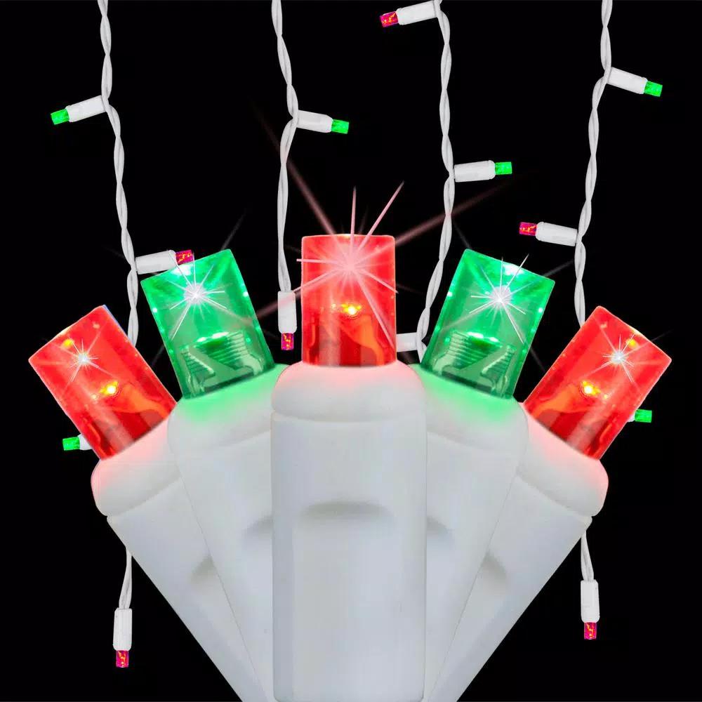 Wintergreen Lighting SoftTwinkle 7 ft. LED Red and Green Icicle Lights, 70 Lights