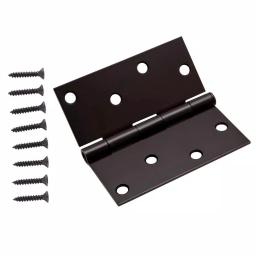 Everbilt 4 in. Matte Black Square Corner Smooth Action Butt Door Hinge, 3-Pack thumbnail 1