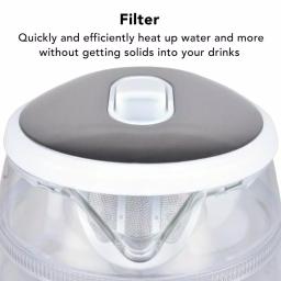 Tribest Glass Raw Tea Kettle, 1.7L Electric Kettle with Precision Temperature Presets, White thumbnail 5