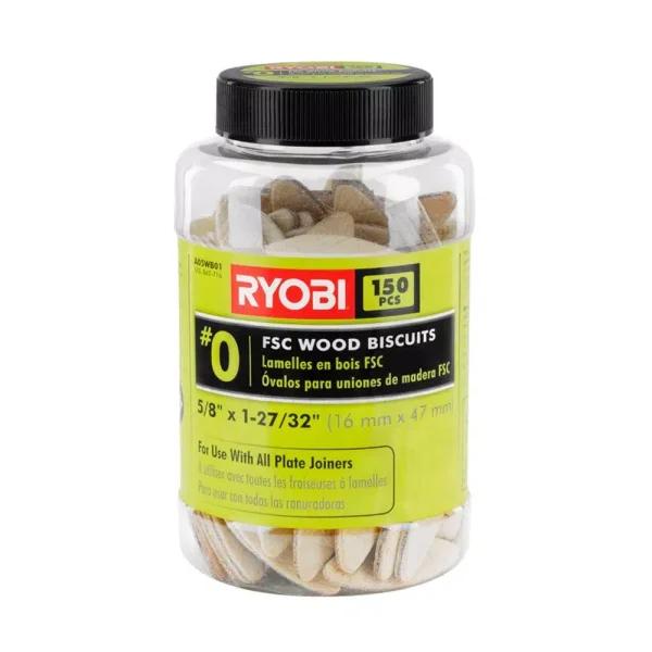 RYOBI #0 FSC Wood Biscuits, 150-Piece Pack