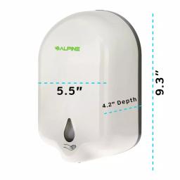 Alpine Industries 1100ml Automatic Liquid Gel Hand Sanitizer & Soap Dispenser, White thumbnail 4
