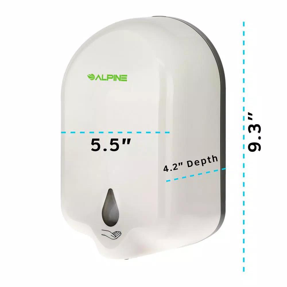 Alpine Industries 1100ml Automatic Liquid Gel Hand Sanitizer & Soap Dispenser, White