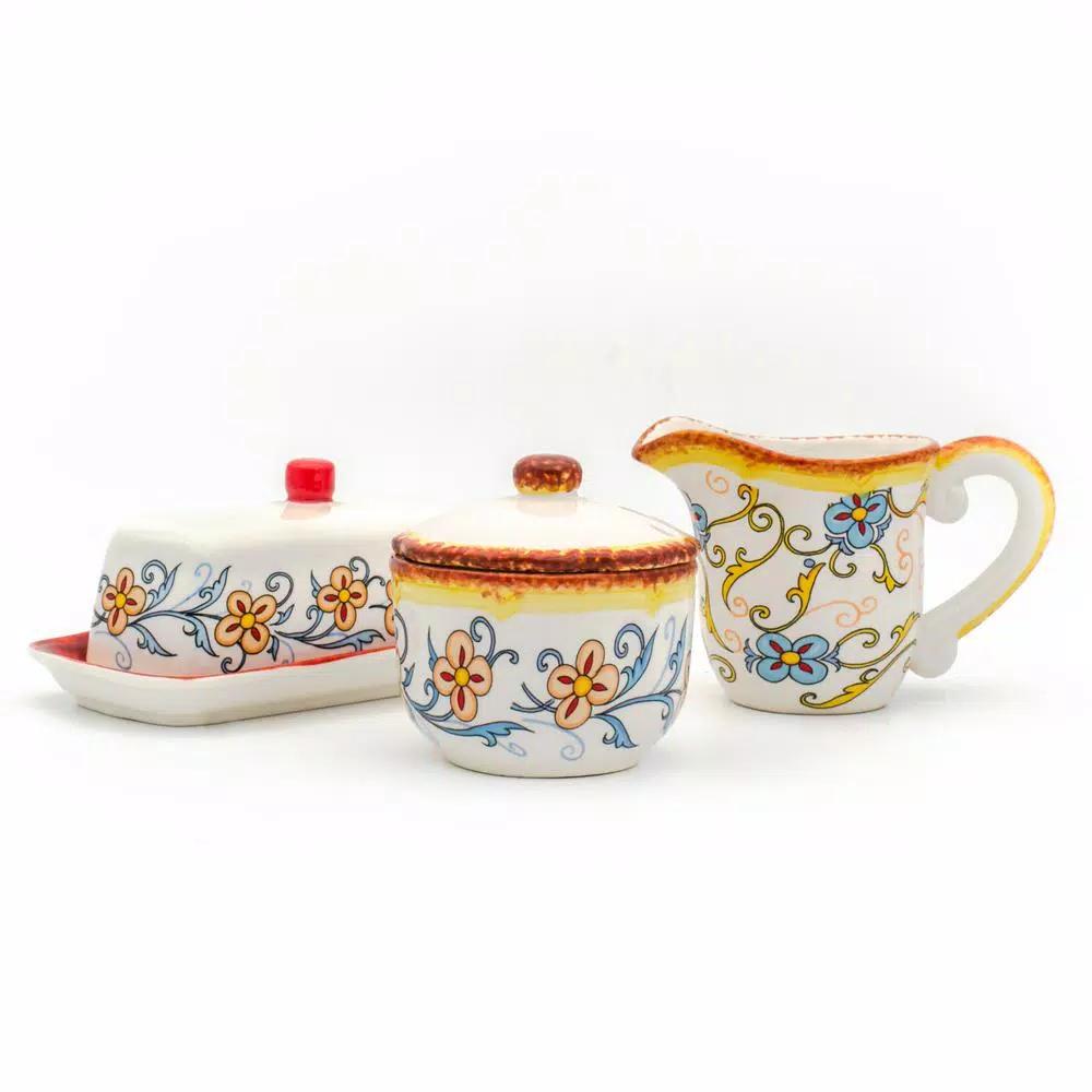 Euro Ceramica Duomo Collection Stoneware Breakfast Accessory Set