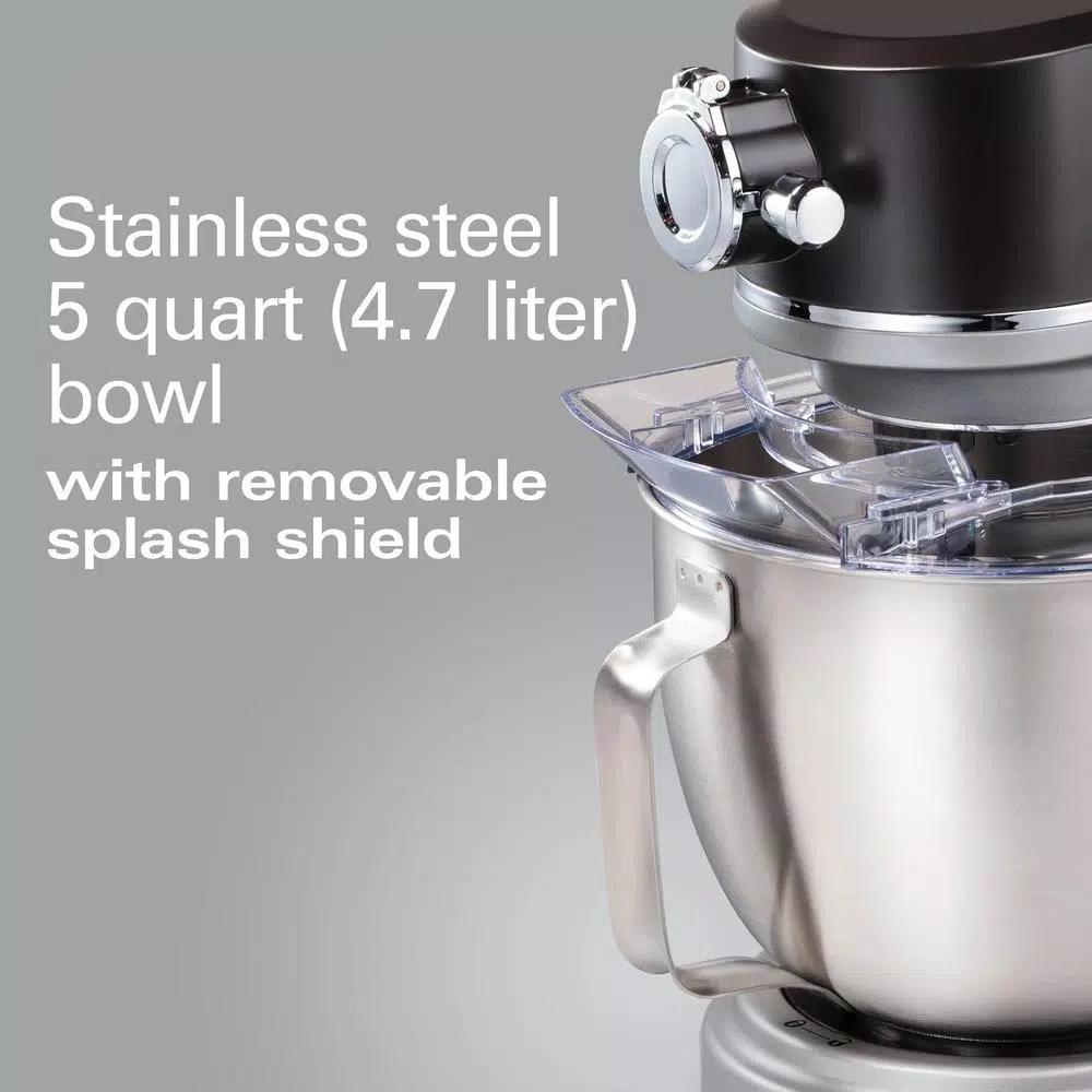 Hamilton Beach Professional All-Metal 12-Speed Stand Mixer, 4.5 Qt. Stainless Steel Bowl, Silver
