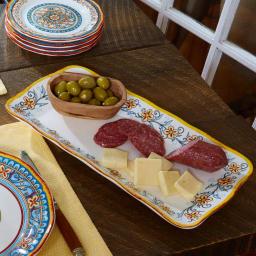 Euro Ceramica Duomo 16.75 in. Rectangular Stoneware Appetizer Platter thumbnail 4