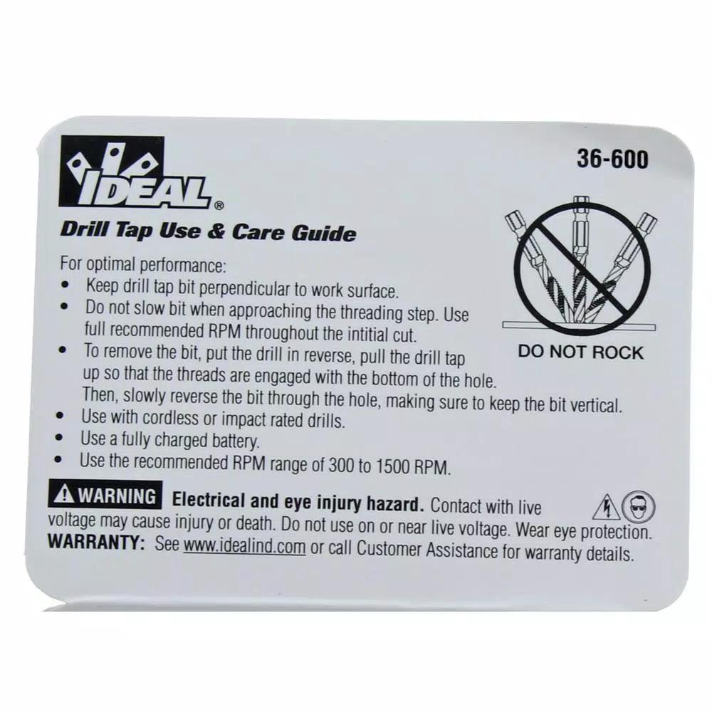 Ideal 6-Piece HSS Combination Drill/Tap Kit with Hex Shank