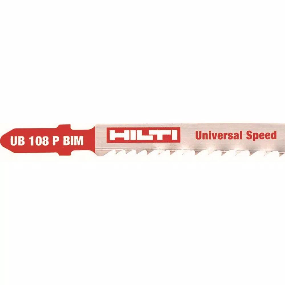 Hilti UB 108 Bi-Metal T-Shank Premium Jig Saw Blades, 4.25 in, 5-10 TPI, Multi-Purpose (5-Pack)