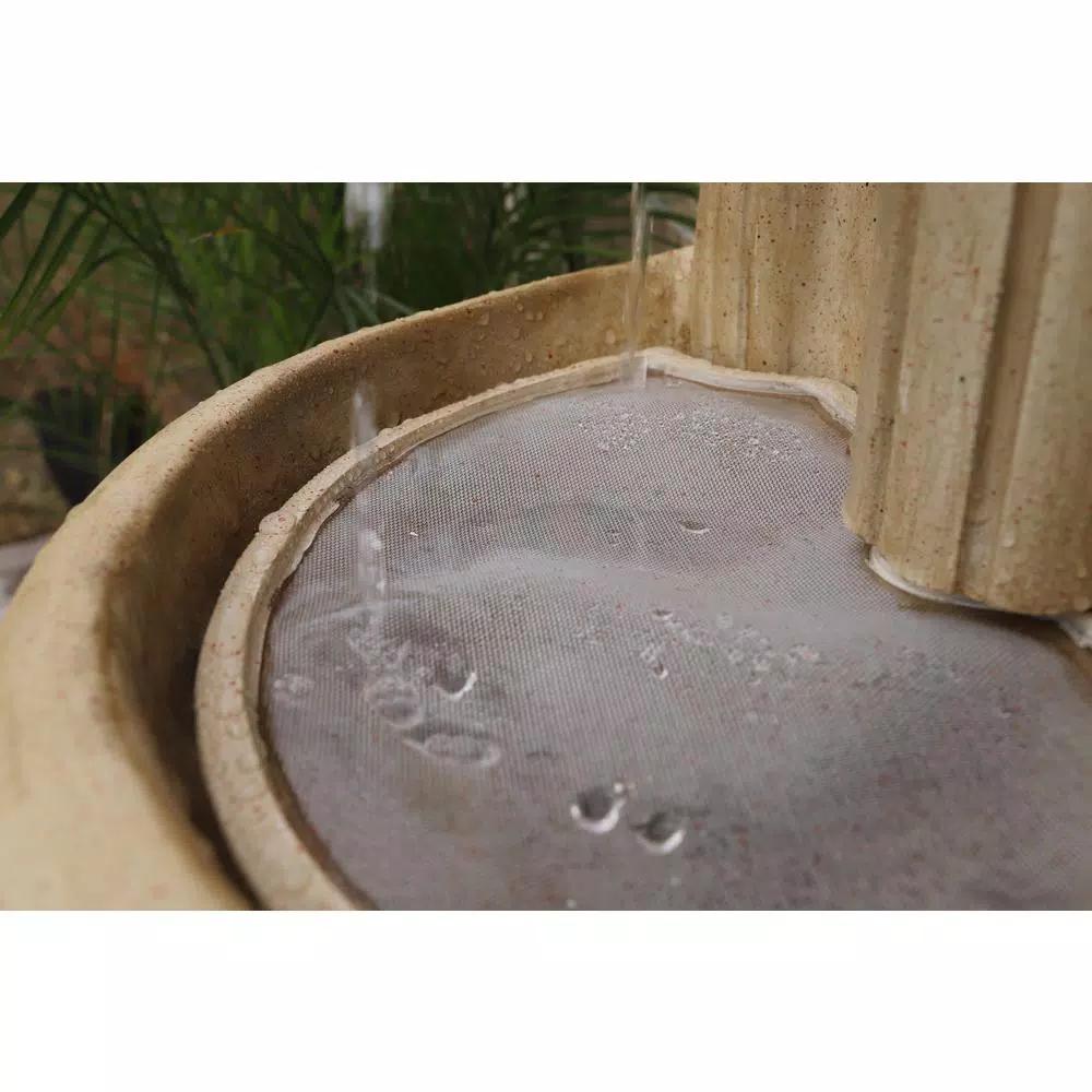 Kenroy Home Royal Resin Lionhead Wall Fountain - Sandstone Finish Mediterranean Outdoor Water Feature