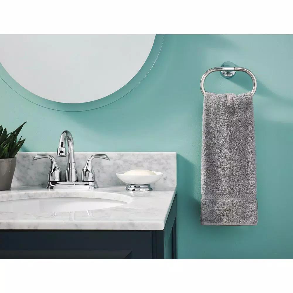MOEN Idora Press and Mark Chrome Towel Ring - Wall Mount Hand Towel Holder