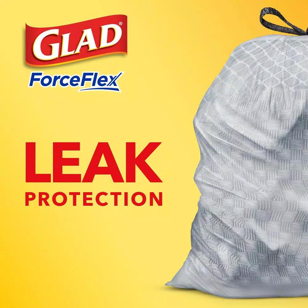 Glad ForceFlex 13 Gallon Tall Kitchen Drawstring Trash Bags, Fresh Clean Scent with Febreze, 110 Count