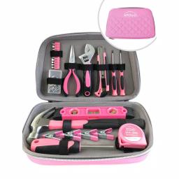 Apollo Tools 63-Piece Household Tool Kit in Stylish Pink Designer Case thumbnail 1